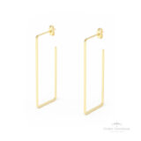 Brinco Argola Retangular G com Tarraxa OA - Ouro Universal