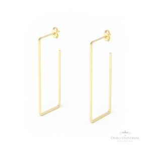 Brinco Argola Retangular G com Tarraxa OA - Ouro Universal