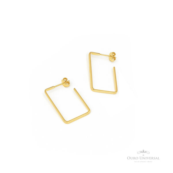 Brinco Argola Quadrada com Tarraxa OA - Ouro Universal