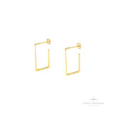 Brinco Argola Quadrada com Tarraxa OA - Ouro Universal
