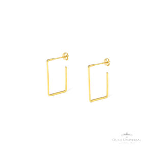 Brinco Argola Quadrada com Tarraxa OA - Ouro Universal