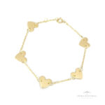 Pulseira Coração Chapa OA - Ouro Universal