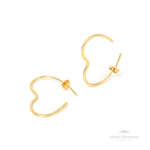 Brinco Coração Encaixe OA - Ouro Universal