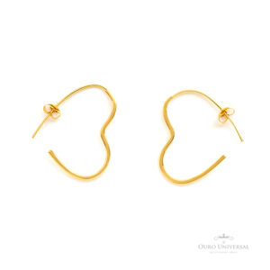 Brinco Coração Encaixe OA - Ouro Universal