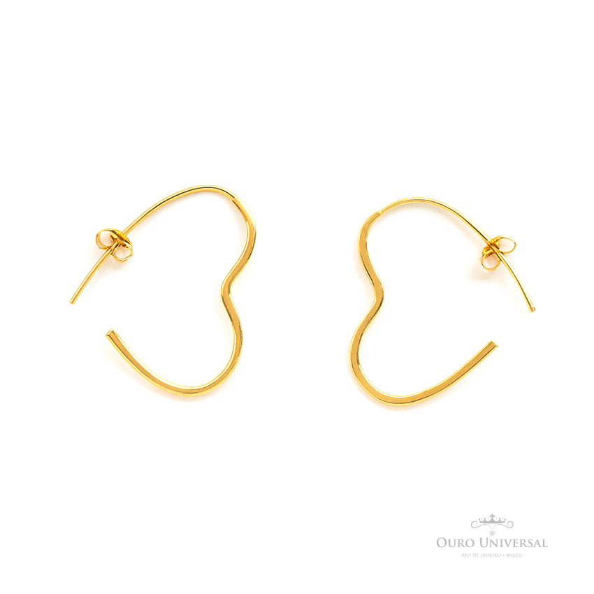 Brinco Coração Encaixe OA - Ouro Universal Brinco Coração Encaixe OA - Ouro Universal